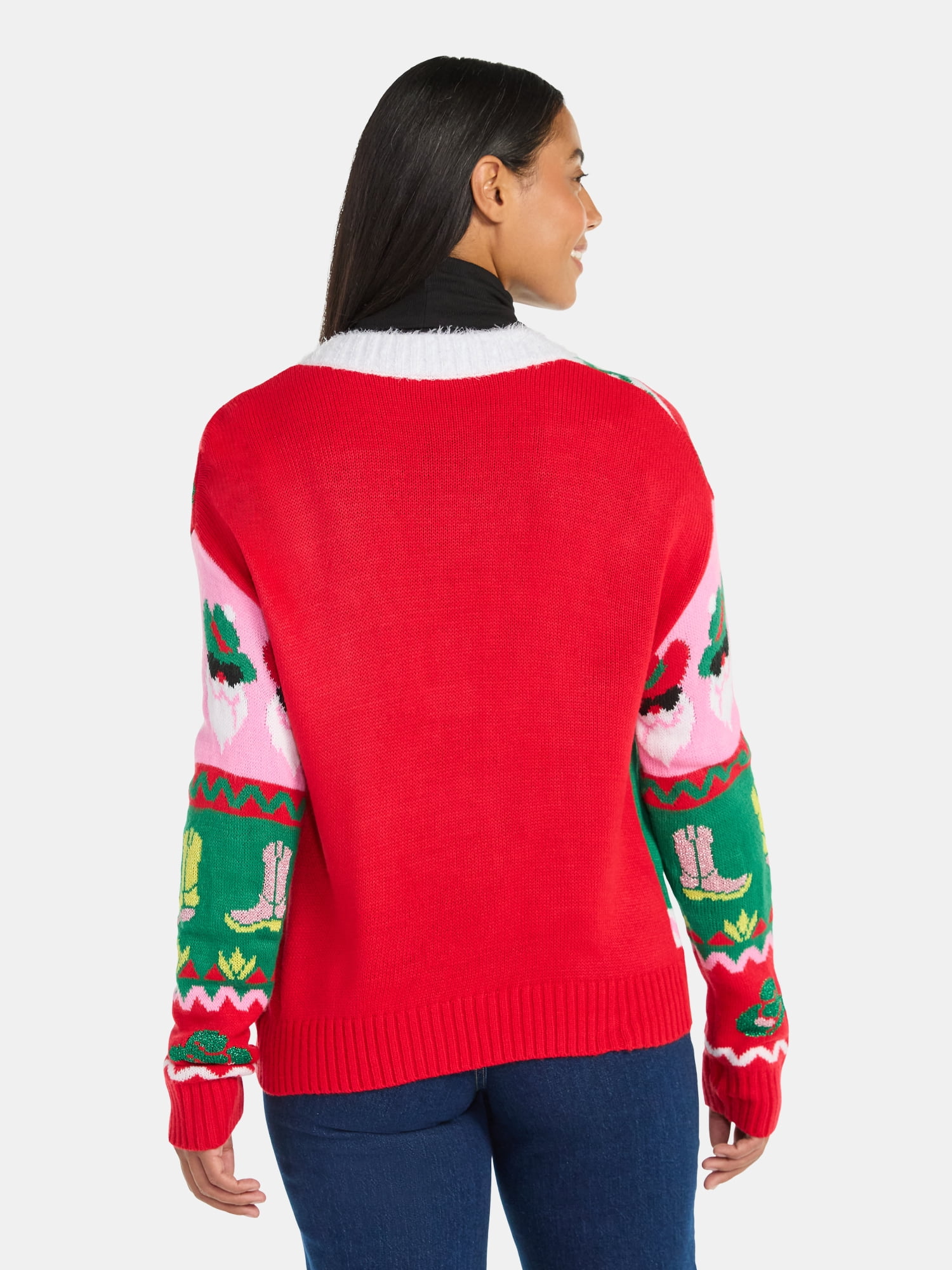 Women's Embellished Button Front Christmas Cardigan from Holiday Time, Sizes XS-XXXL