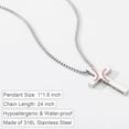 thumbnail image 4 of APSVO Silver Plated Cross Necklace for Men Baseball Pendant Chain Stuff Accessories Christian Religious Birthday Christmas Jewelry Gifts Teen Boys Stocking Stuffers Kids Ideas, 4 of 6