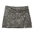 thumbnail image 6 of Elegant Beaded Festival Mini Skirt, Sparkly High Waisted Stretchy Bodycon, Shimmering Bow Front Party Ready Night Out Clubwear, 6 of 8