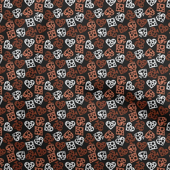 oneOone Polyester Spandex Black Fabric Poker Card Quilting Supplies Print Sewing Fabric By The Yard 56 Inch Wide