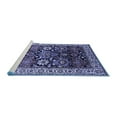 thumbnail image 2 of Ahgly Company Machine Washable Indoor Round Oriental Blue Industrial Area Rugs, 4' Round, 2 of 4