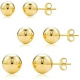 thumbnail image 2 of 14K Yellow Gold Polished Round Ball Stud Earrings 6mm, 7mm, 8mm Gold Ball Earrings for Women, Giorgio Bergamo 6mm,7mm,8mm, 2 of 4