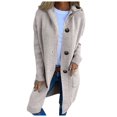 thumbnail image 2 of Cardigan Sweaters for Women Long Sleeve Button Hooded Knitted Sweater Coat with Pockets Womens Cardigan Sweaters, 2 of 6