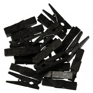 Cptoion 100pcs Clothes Pins Wooden,4 Large Wooden Black Clothespins,Black Wooden Clothespins,Wooden Clips for Crafts Hanging Clothes Pictures