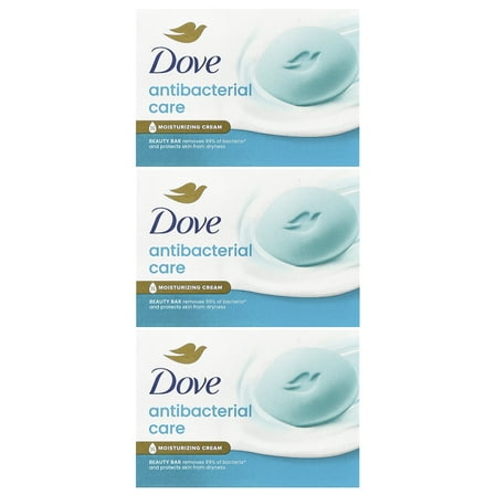 Dove Antibacterial Care, Beauty Bar Soap , 3 Bars, 3.17 oz (90 g) Each