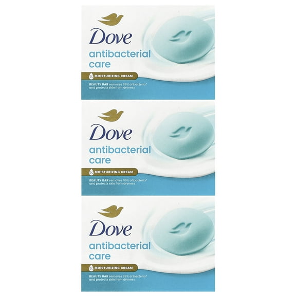 Dove Antibacterial Care, Beauty Bar Soap , 3 Bars, 3.17 oz (90 g) Each
