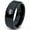 Black Bevel Polish Tungsten, variant on Tungsten Crown King Queen Heir Band Ring 8mm Men Women Comfort Fit Black Dome Polished