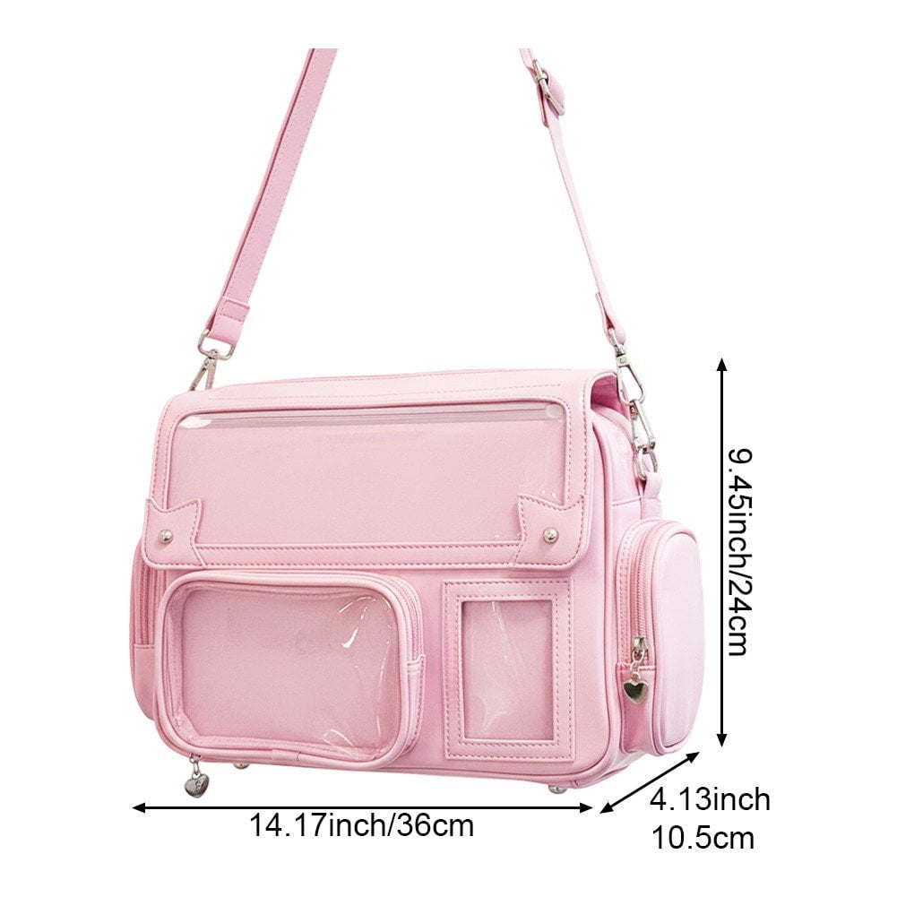 Vjnyvs Japanese Backpack Kawaii Ita Bag Y2K Harajuku Shoulder Crossbody Bag Leather Bag Anime Handle Rucksack Bag for Woman