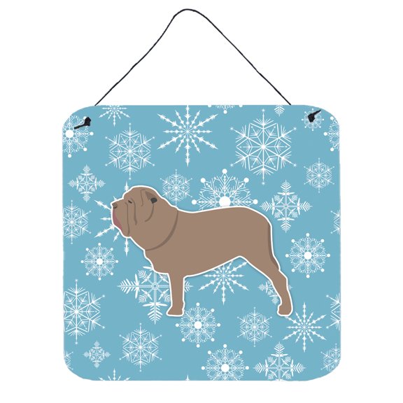 Winter Snowflake Design with Dog Art Wall or Door Hanging Prints