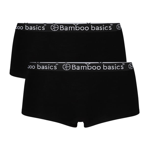 Bamboo basics Ladies Hipster IRIS, 2-pack - Panty, transpirable, camiseta simple Negro L (Large)