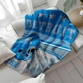 thumbnail image 2 of Flannel Football Blanket 50x60 Inch Cozy Soft Throw Blanket Style Lightweight Warm Travel Blanket Football Style Gifts for Men Women Boys Kids Decor for Sofa Bed Couch Chair Living Room Sky, 2 of 5
