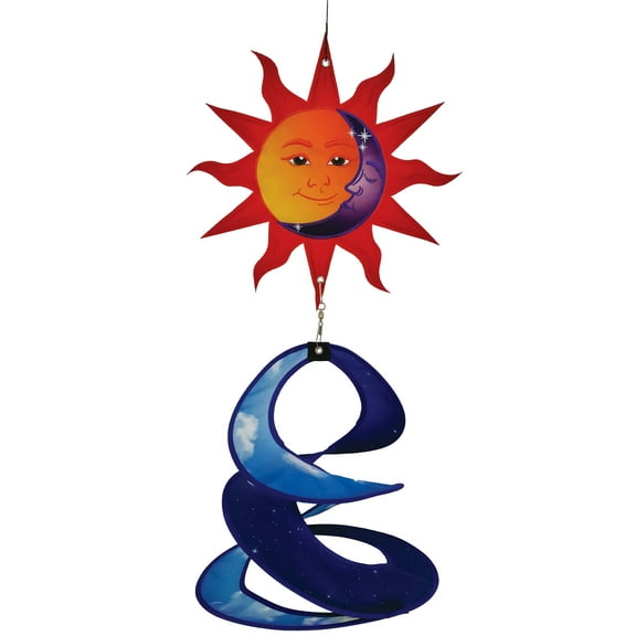 In The Breeze 4868 — Sun And Moon Theme Duet — Colorful Cosmic Wind Spinner