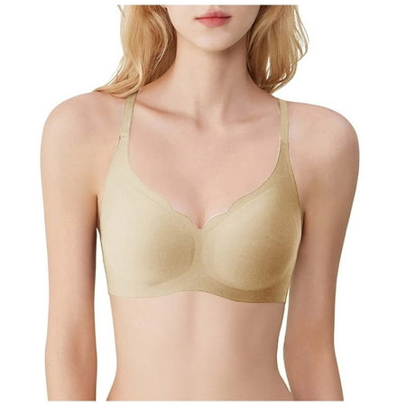 PEASKJP Women s Underwire Bra Full Coverage Balconette T-Shirt Bra for Full Figures 32BCD-38BCD (Beige 32BCD)