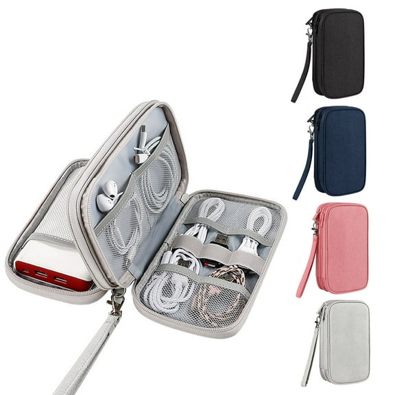 Digital Storage Bag, Portable Power Bank, Waterproof Storage, Compact Design, for Travel, Dual-Purpose Accessory, Durable Polyester, USB Charging Port, Business/Outdoor Use, Multi-Device Organizer