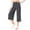 Dark Gray, variant on Gauchos Pants - Women's High Waisted Straight Leg Casual Sporty Travel - Versatile Seven Eighths Yoga Pants for Summer,Black S