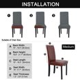 thumbnail image 5 of PiccoCasa Plush Stretch Velvet Removable Chair Cover, M, Dark Gray, 2pcs, 5 of 8