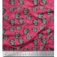 thumbnail image 1 of Soimoi Pink polyester Crepe Fabric Life Begins After Coffee Text Fabric Prints By Yard 42 Inch Wide, 1 of 5