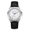 thumbnail image 1 of Reloj de negocios para hombre y mujer, reloj de pulsera de cuarzo con puntero azul y esfera redonda (plata + hombre blanco), 1 of 3