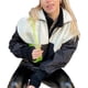thumbnail image 1 of Chaqueta de lana de cordero con solapa en contraste en blanco y negro para mujer, color blanco M, chaqueta de retales de invierno estilo callejero moderno, 1 of 8