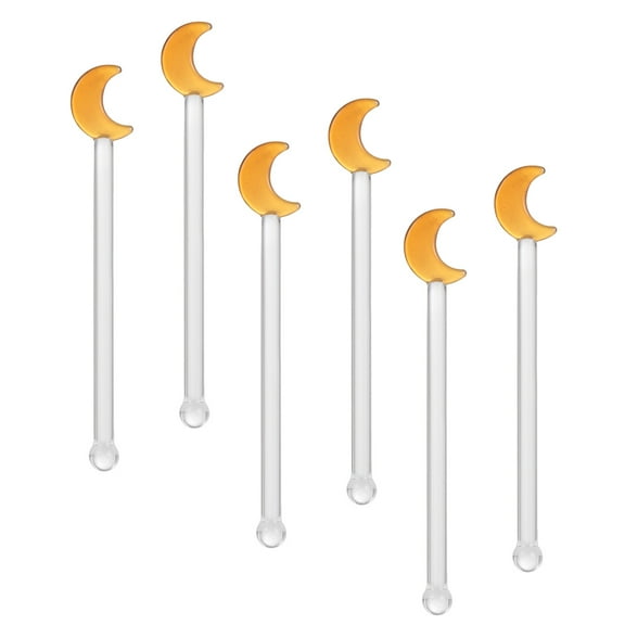6 Pcs Glass Swizzle Stick Coffee Cocktail Sticks for Drinks Mixer Silverware Disposable