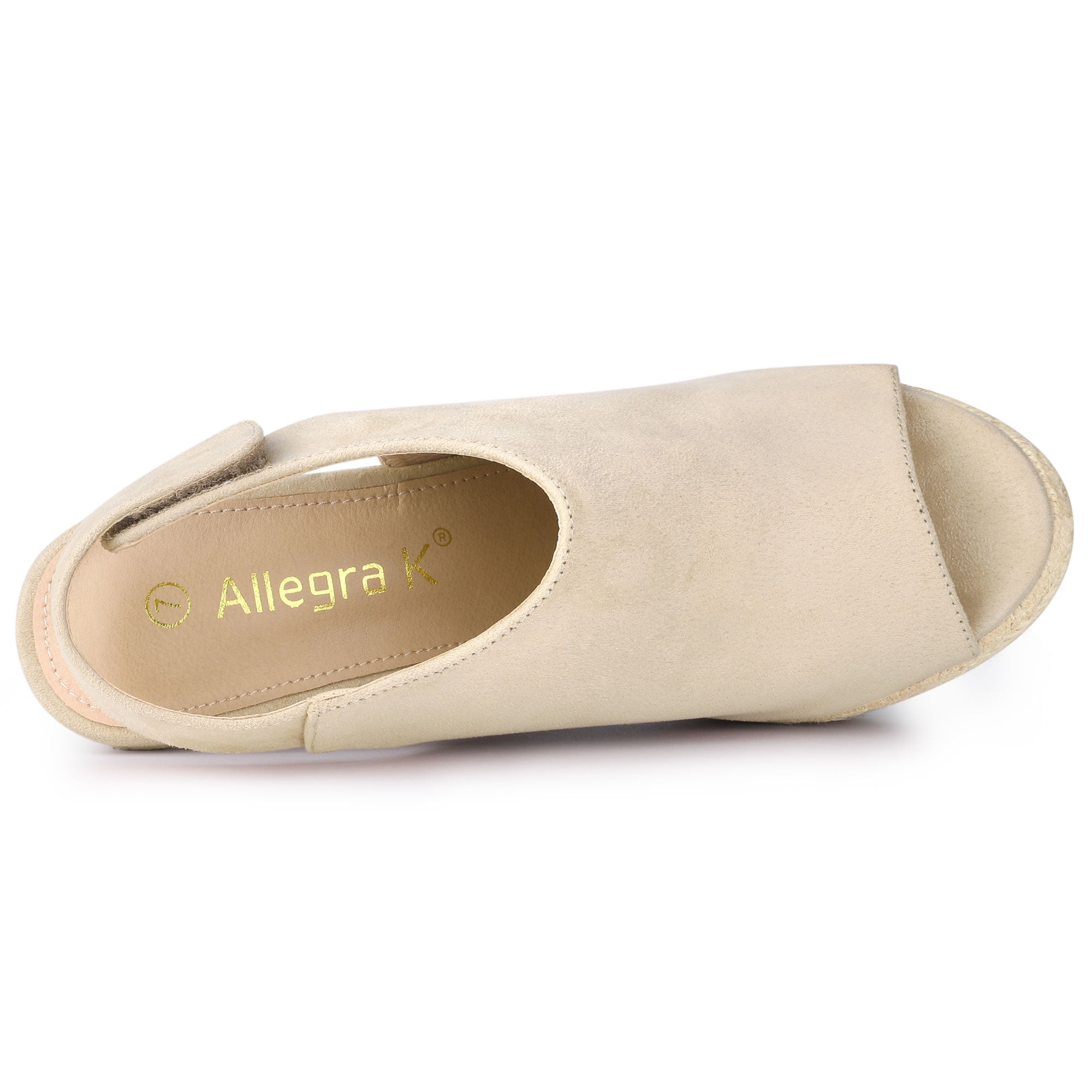 DARING DIVA Slingback Platform Wedges Heel Espadrille Wedge Sandals Beige 7