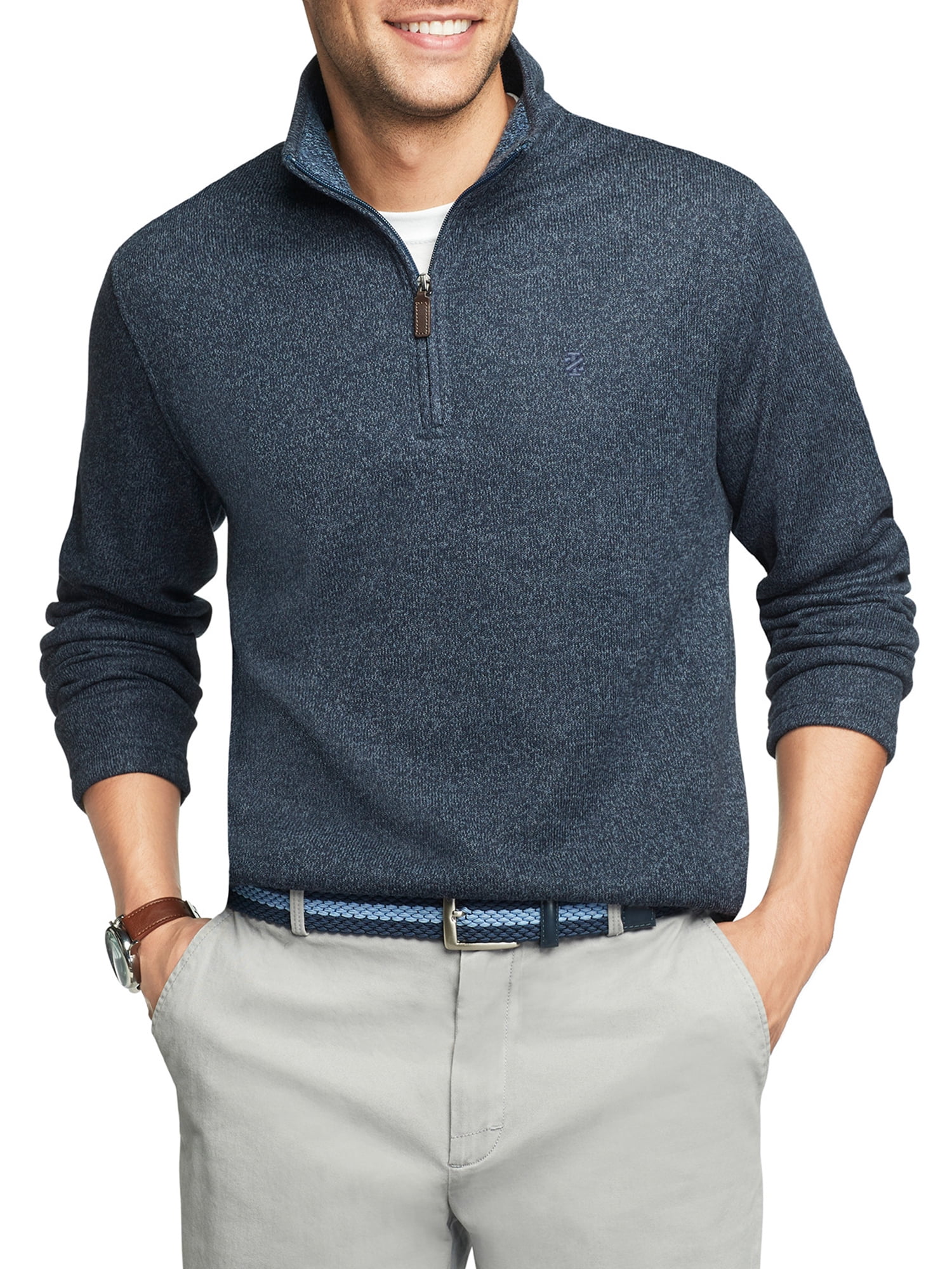 IZOD Men's Sweater Fleece Quarter Zip - Walmart.com