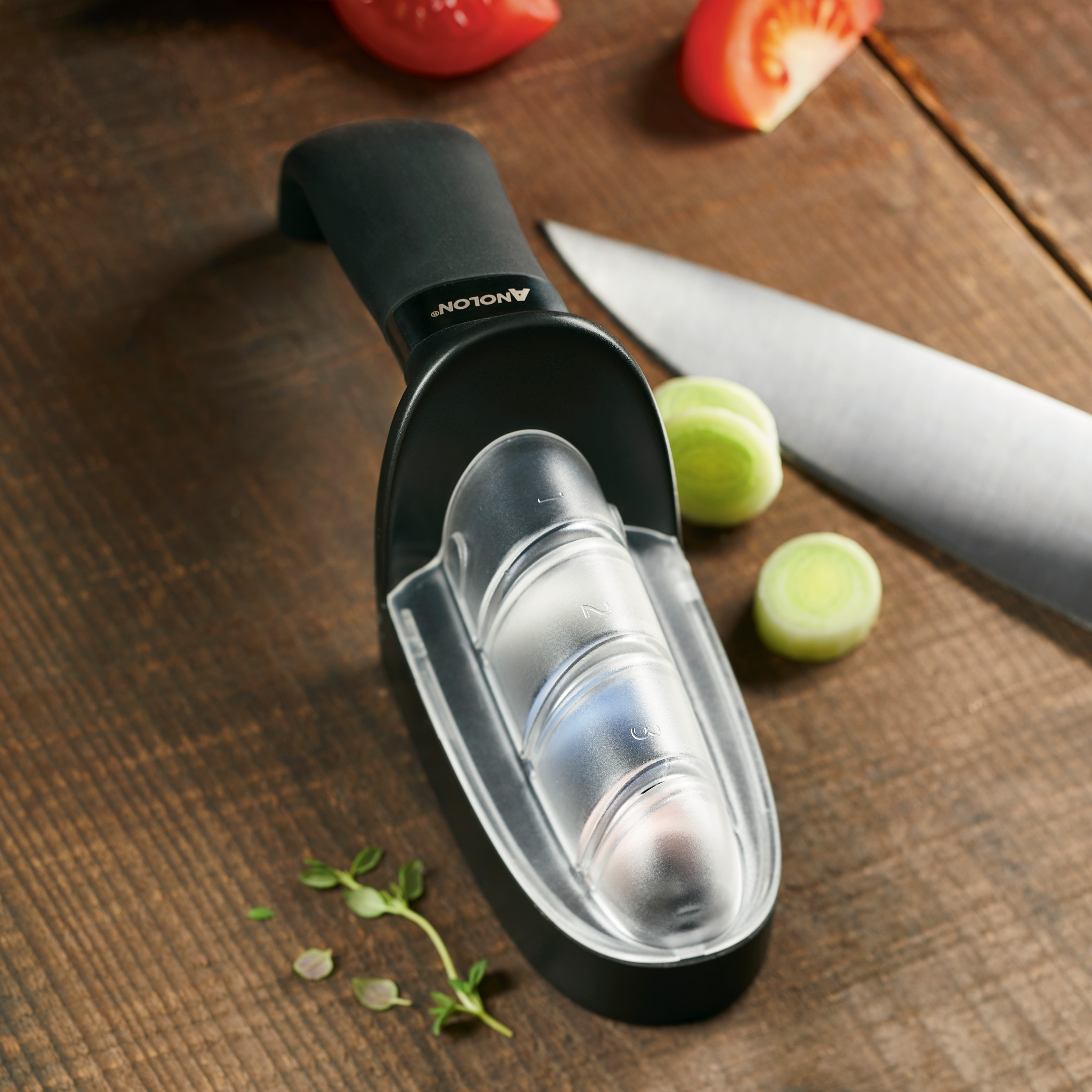 Anolon AlwaysSharp Universal Knife Sharpener, Black