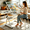 White, variant on Drafting Table with Storage & Stool, Tempered Glass, 0-75° Lockable Angle, 27.16" to 35.82" Adjustable Height, 40.15" x 23.62'' Tabletop, 2 Drawers and Shelf, Tilted Writing Drawing Table, Black