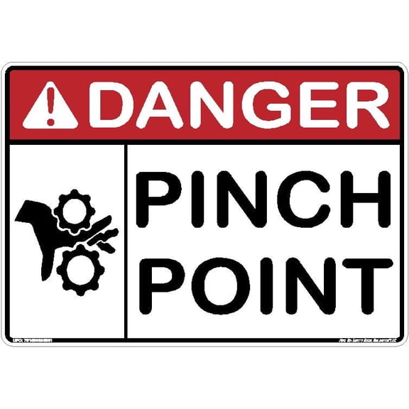 ANSI Red Black White Danger Pinch Point Machine Warning Label Sticker Decal Made in America 3.5 x 5