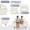 thumbnail image 6 of Walsunny 49" Loveseat Sofa Couch, 2-Seat Fabric Upholstered Sofa with 2 Removable Pillows, Modern Loveseat Couch, Wood Leg, White, 6 of 8