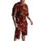 thumbnail image 2 of Conjunto deportivo de camiseta y pantalones cortos con estampado digital 3D para hombre de verano de Europa y Estados Unidos, 2 of 5