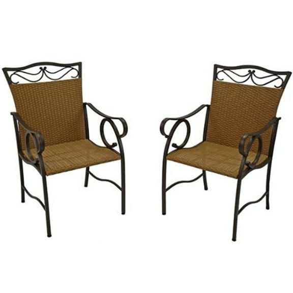 Valencia Resin Wicker/Steel Chairs-Color:Honey