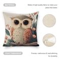 thumbnail image 4 of Owl flowery branch Linen toss pillowcase Decoration pillowcase Gift preferred 24x24" Cushion cover 2 set Sofa pillowcase Sofa bedroom living room car, 4 of 8
