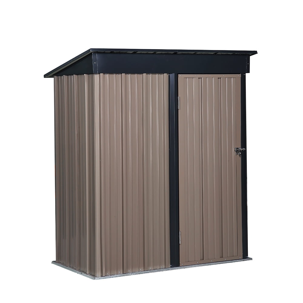 Ainfox 5 x 3 ft Steel Storage Shed with leanto Roof, Outdoor Garden
