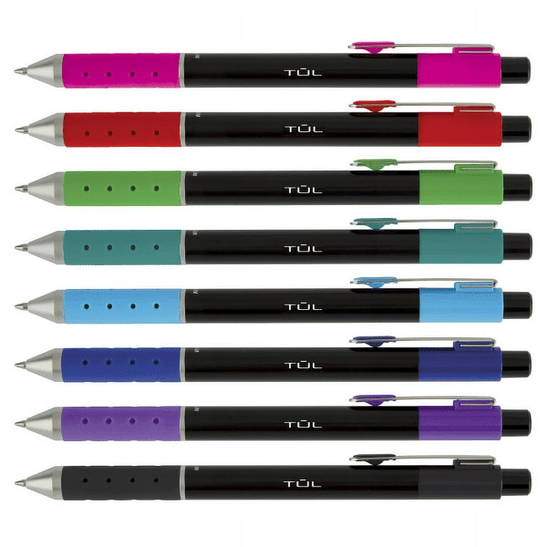 TUL Gel Pens, Med Point, 0.8 mm, Assorted Barrel Color and Metallic Inks, 8  Pens
