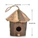 thumbnail image 4 of Refugio para pájaros cálido de madera natural hecho a mano, decoración para jardín, patio y exterior, estilo villa, pajarera colgante para pájaros, 4 of 7