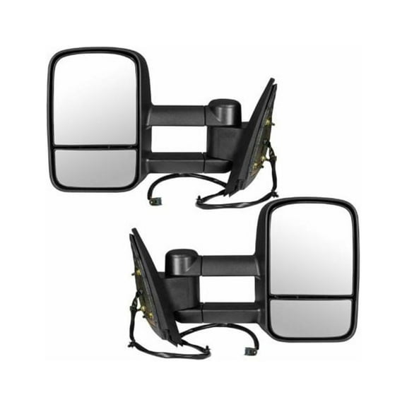 Geelife Tow Mirror Power Heated Textured Black Pair Set For Chevy GMC