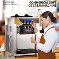thumbnail image 2 of KFFKFF Ice Cream Machine for Commercial Use, 22-30L/H Production, 2200W Tabletop Soft Serve Maker, Dual 6L Hopper & 2L Cylinder, LCD Display, Alert for Low Mix, Silver, 2 of 9