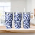 thumbnail image 2 of 20oz Insulated Cup with Lid & Straw - Stainless Steel Double Wall Vacuum Boho Travel Mug, Leakproof Thermal Coffee Tumbler, 2 of 5