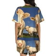thumbnail image 6 of Rateoe Cows Cattles Pattern Women's Short-Sleeved Pajama Set - 2 Piece Soft and Lightweight Sleepwear Set-Large, 6 of 7