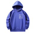 thumbnail image 4 of Gelikeya Toddler Boys Girls Cute Hoodies Size 3-4 Kids Sweatshirts Solid Color Long Sleeve Unisex Casual Oversized Tops for Winter (#02 Blue, 3-4 Years), 4 of 7
