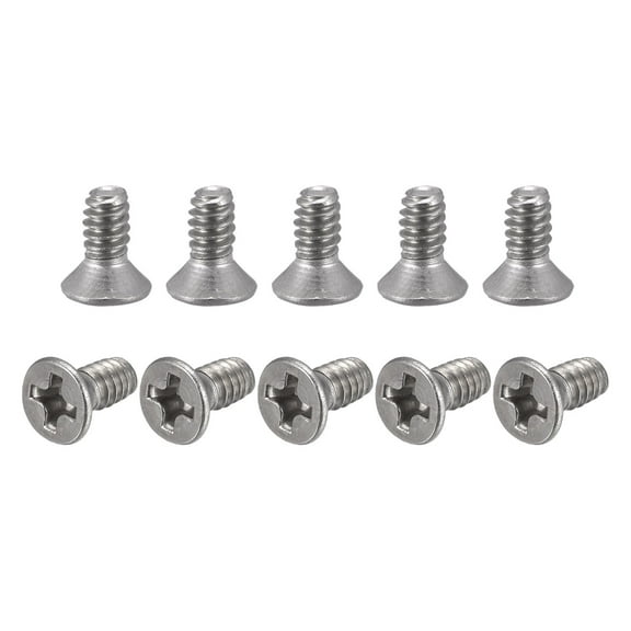 Uxcell 6#-32x5/16" Flat Head Machine Screws Phillips 304 Stainless Steel Polishing 200 Pack