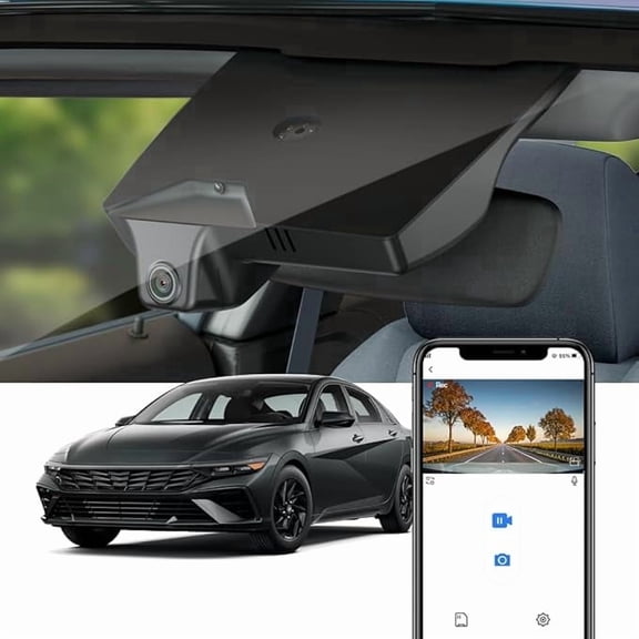 Fitcamx 4K Dash Cam Suitable for Hyundai Elantra 2021-2026 (Part No#AA000) SE SEL Limited N Line Blue Manual, OEM Look, UHD 2160P Video, WiFi & APP, Loop Recording G-Sensor, Plug&Play, 64GB Card