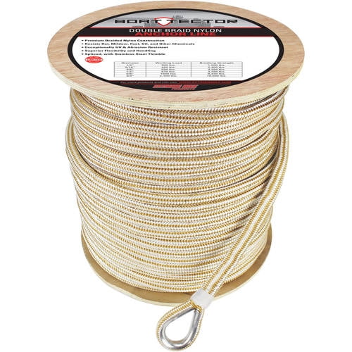 wire pulling rope,anchor rope 1//2/" x 150/' doublebraid Polyester Black Made N USA