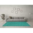 thumbnail image 3 of Ahgly Company Machine Washable Indoor Rectangle Oriental Turquoise Blue Industrial Area Rugs, 2' x 4', 3 of 4