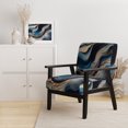 thumbnail image 2 of Designart "Flowing Vibrant Blue and Gold Art II" Blue Modern Upholstered Accent Chair - Modern Arm Chair For Bedroom, 2 of 5