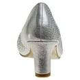 thumbnail image 4 of Badgley Mischka Little Kids Girls Heel Dress Shoes with Rhinestone - Silver, Size: 5, 4 of 7