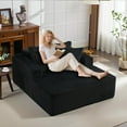 thumbnail image 4 of OUTGOODS 61" Oversized Corduroy Chaise Lounge, Deep Seat Sofa with Pillows, No Assembly, 4 of 8