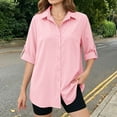 thumbnail image 2 of Bovxnpu Womens Long Sleeve Shirts Loose Sun Protection Cardigan Sleepwear, 2 of 9