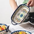 thumbnail image 3 of Baking Tray With Handle, Home Ceramic Retro Tableware Bowl, Salad Dish, Multifunctional Large Capacity, 3 of 13